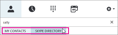 Skype for Business allows you to access the full Skype directory